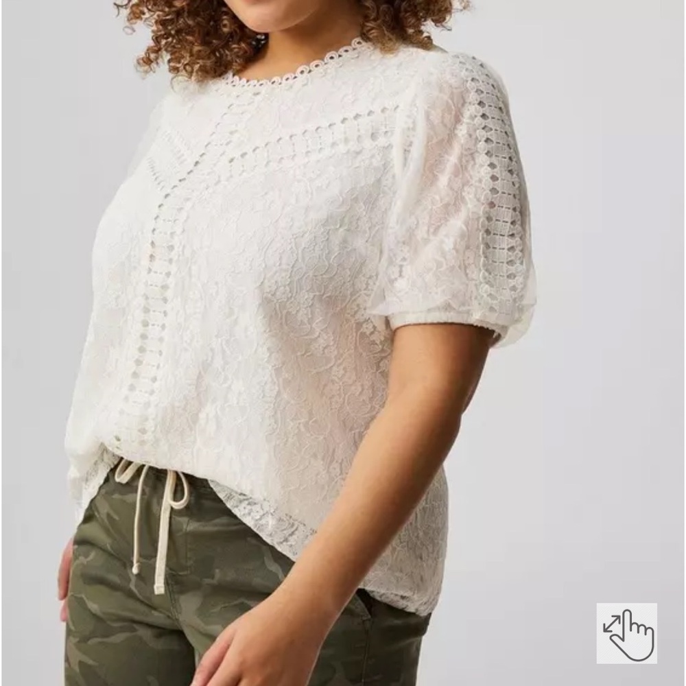 Torrid Lace Puff Sleeve Blouse